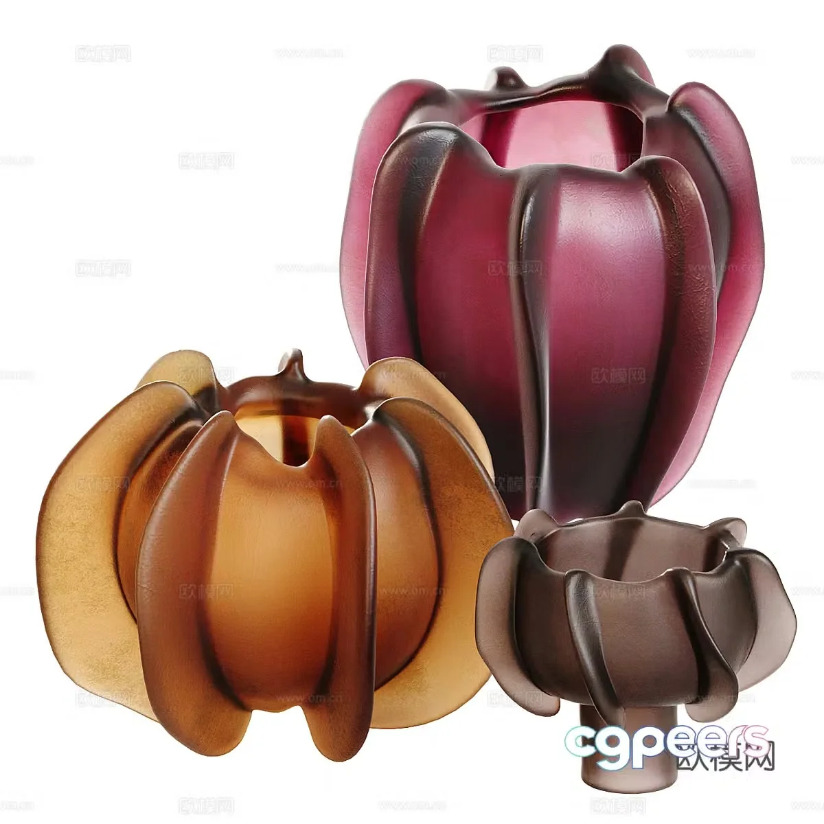 Modern glass vase 3d model