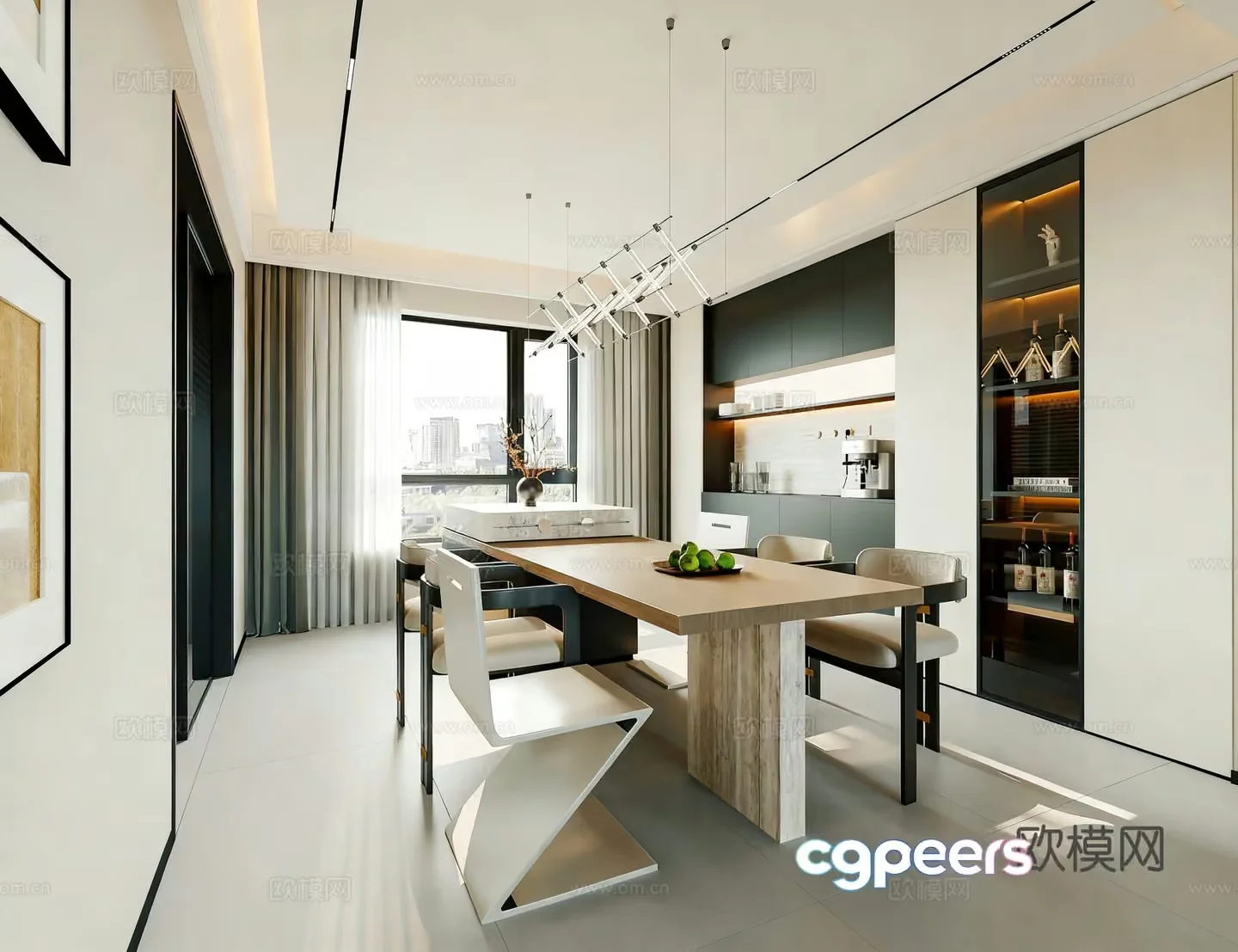 Modern Dining Room 3D Model – 20720 – VRAY Render