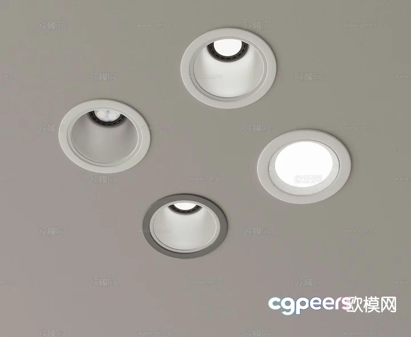 Surface-mounted downlight recessed spotlight magnetic light 3D model