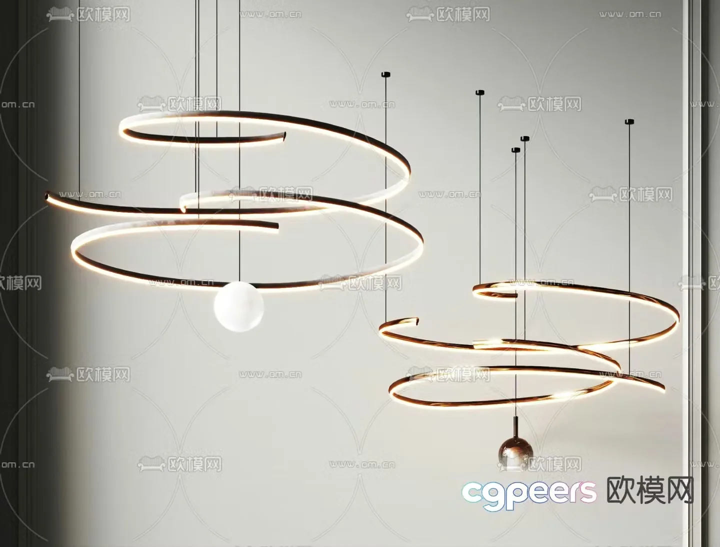 Modern chandelier art chandelier 3d model
