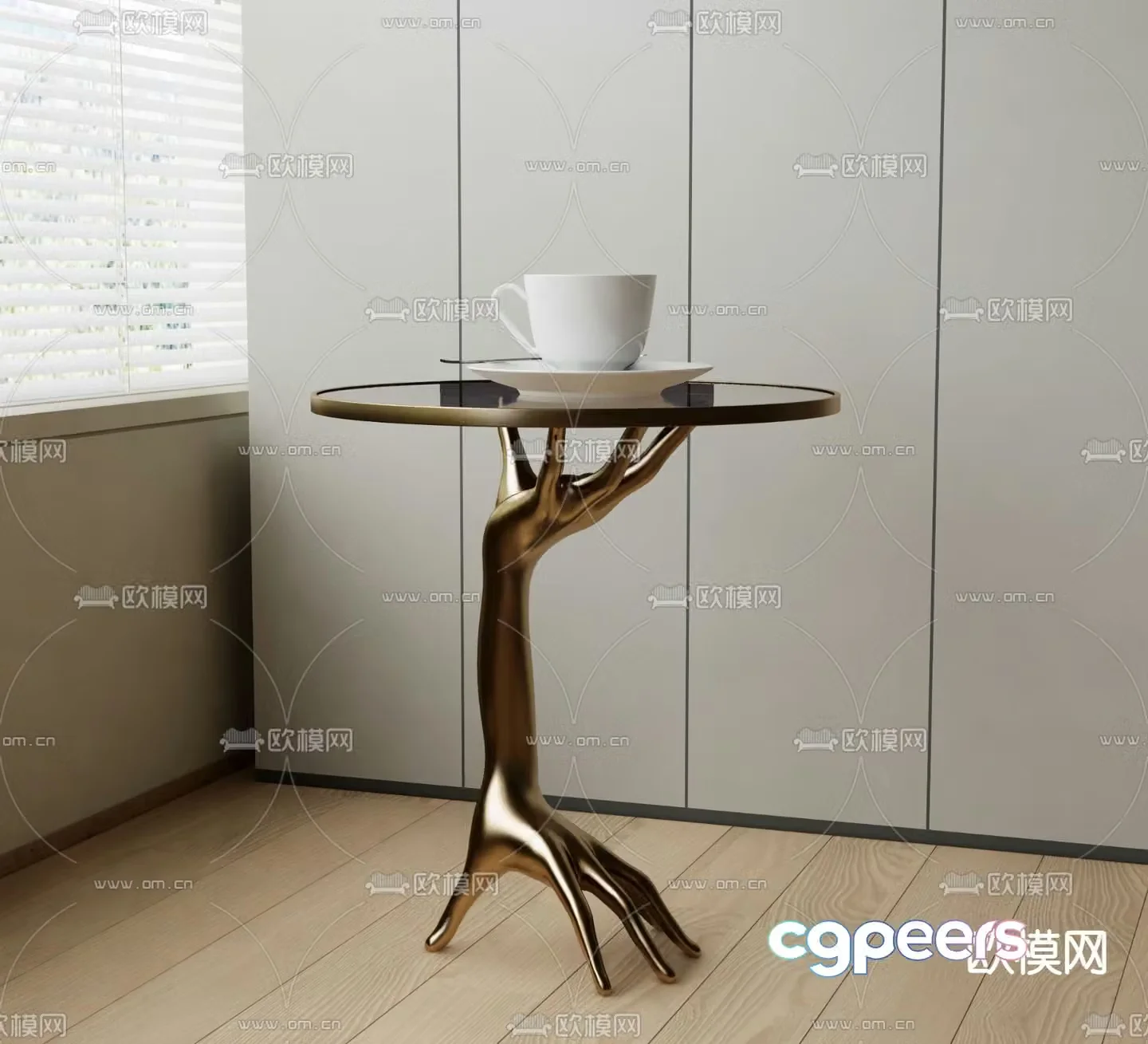 Modern side table corner table round table 3D model