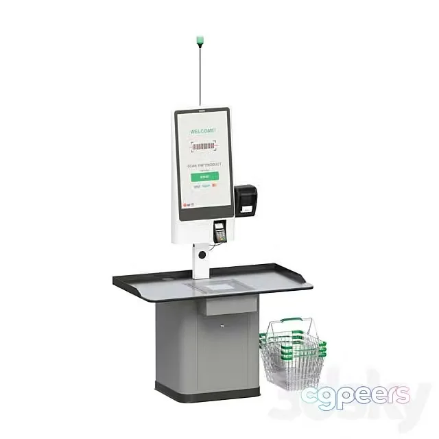3ds Max Free – Self Service Cash Register BIGPOS SCORe