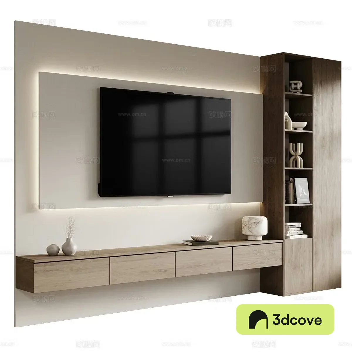 Modern Italian minimalist TV background wall