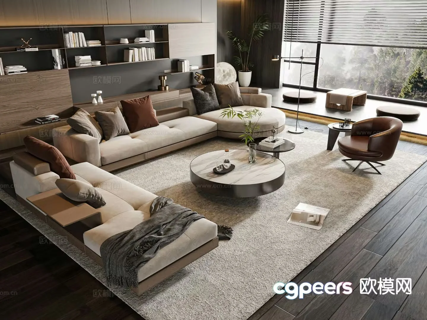 Italian sectional sofa 3d model