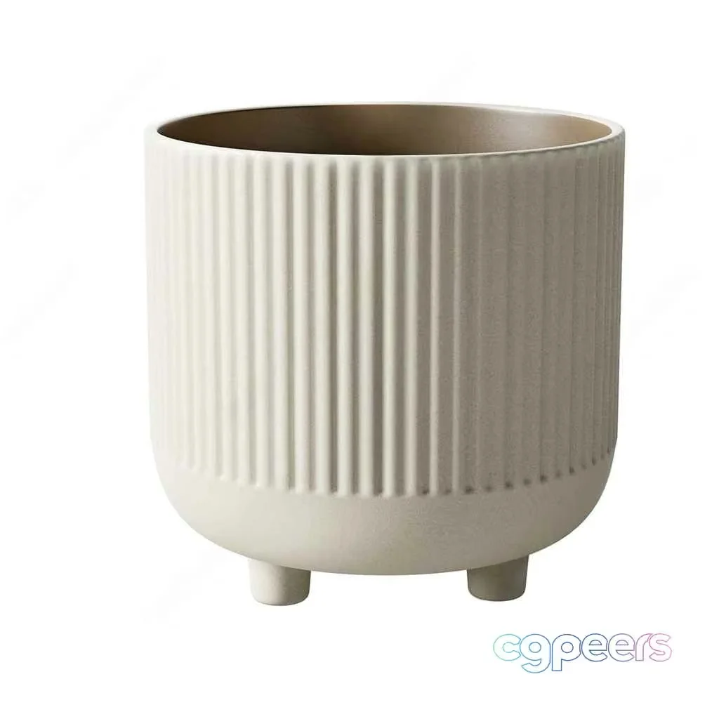 A White Planter With Three Legs 3D Model – 17819 – CORONA Render