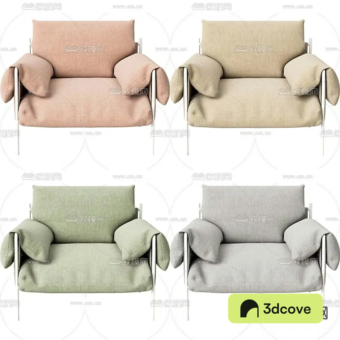 Cassina fabric single sofa