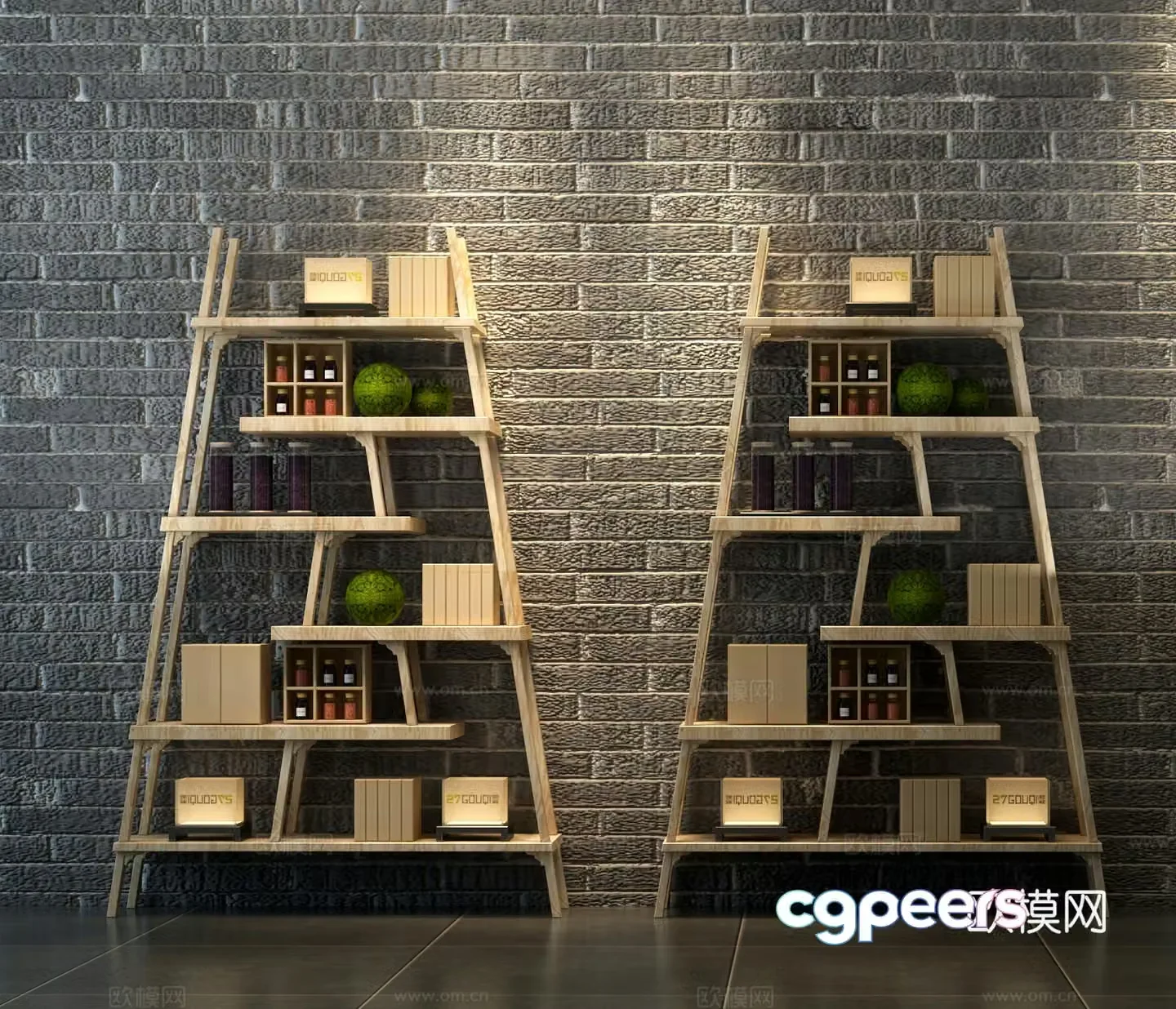 Traditional Chinese decorative cabinet rack 3D model