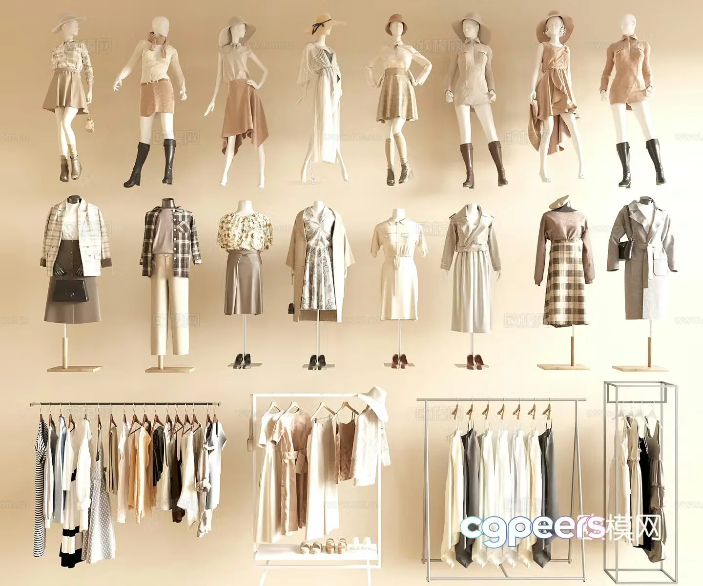 Clothing Shoes and Hats Clothing Model Clothing Skirt Hats Clothing Store Model 3D Model