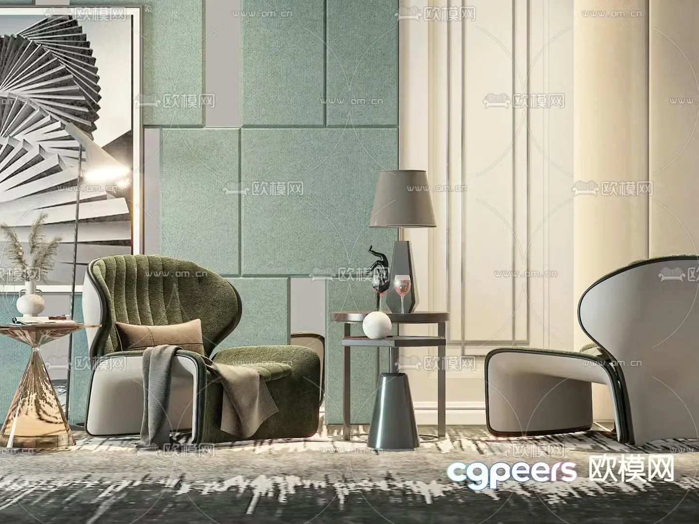Modern sofa chair leisure chair 3d model