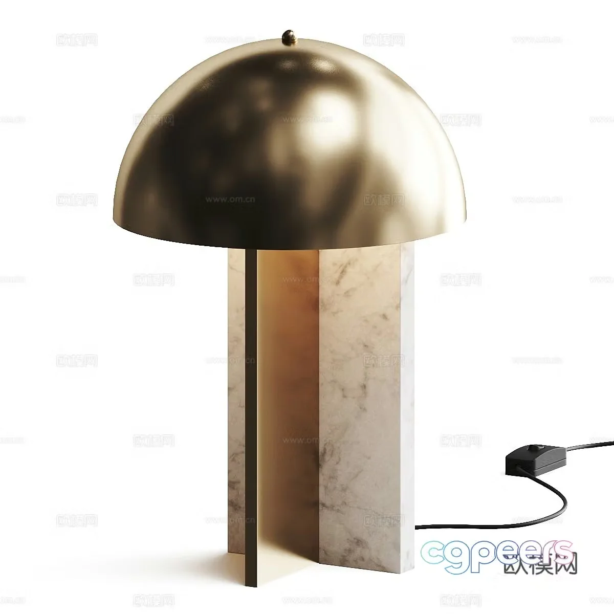 New Chinese light luxury Curio dome desk lamp 3D model