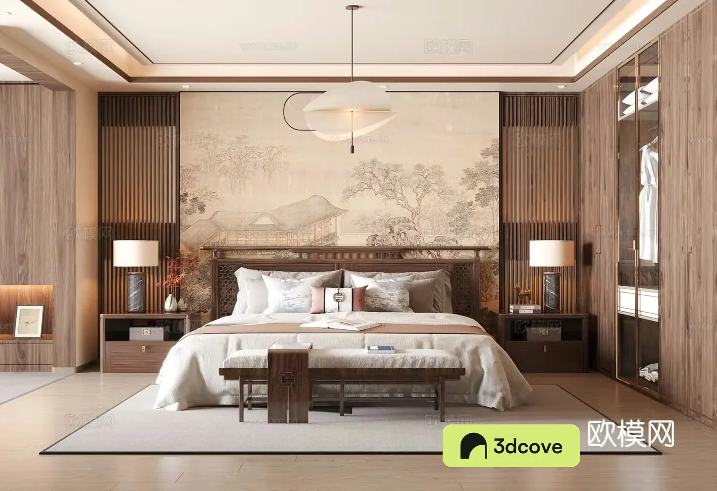 New Chinese style bedroom master bedroom