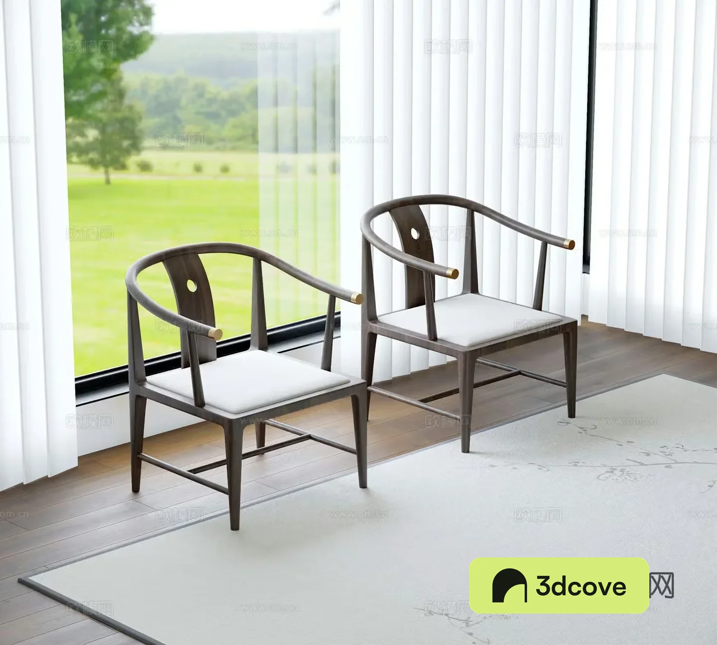 New Chinese style armchair single chair