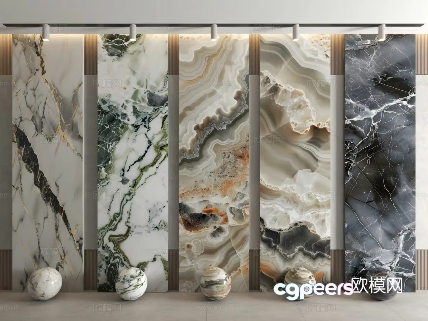 Modern stone marble stone slab cultural stone veneer 3d model