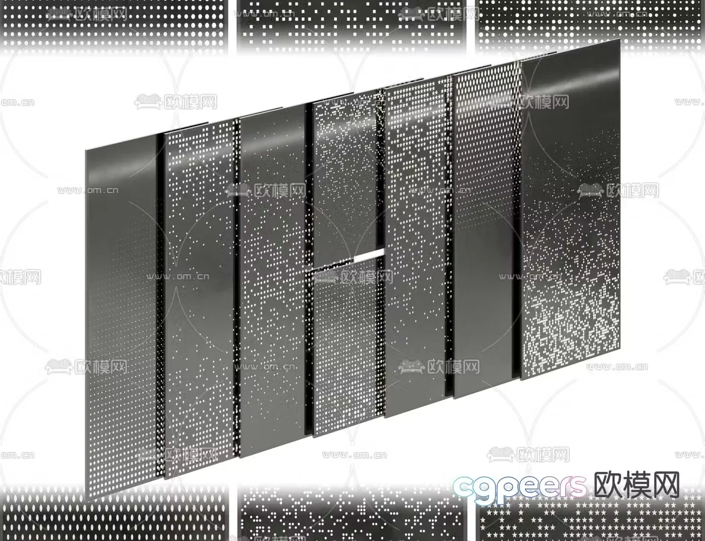 Punching plate Perforated plate Aluminum veneer 3D model