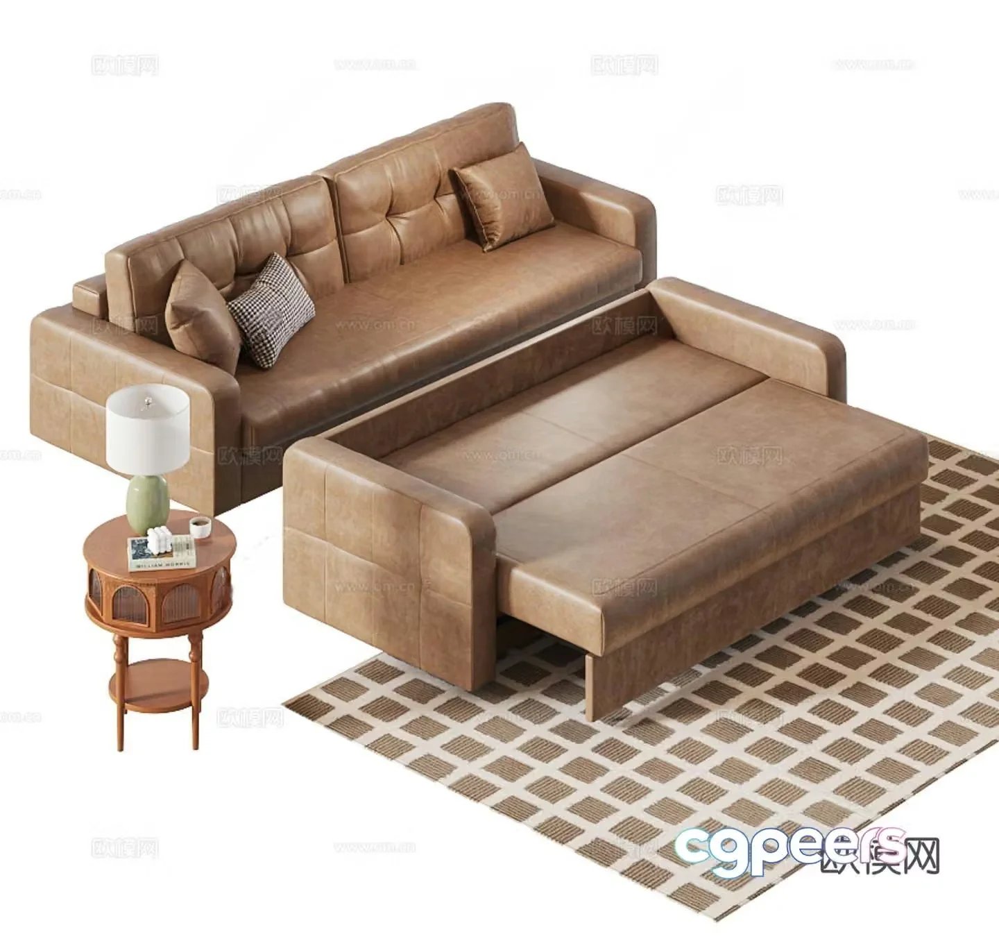 Modern folding bed 3d model