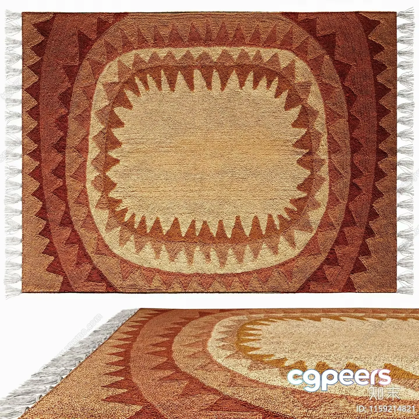 A Rug With A Circular Pattern 3D Model – 490 – CORONA Render