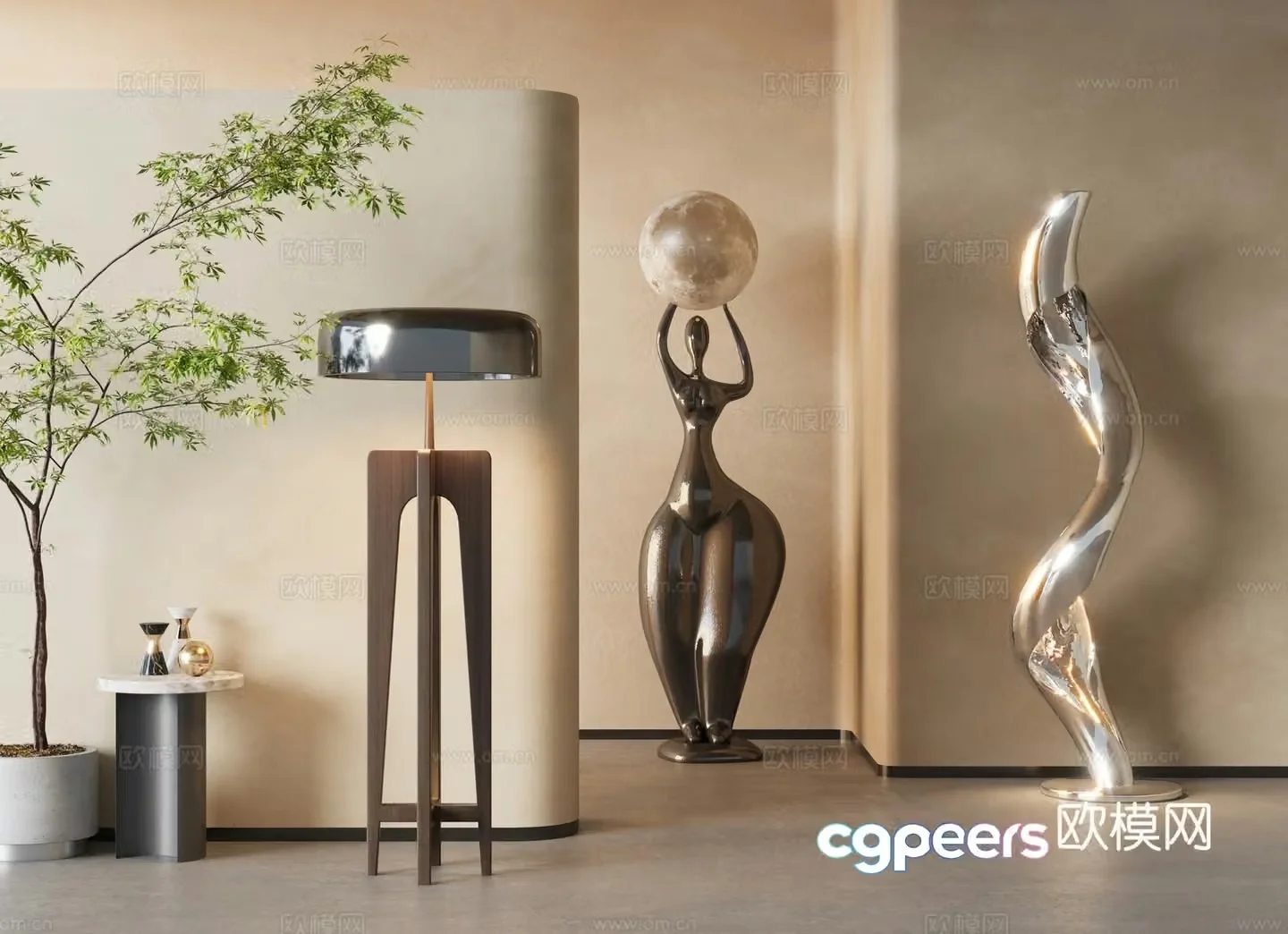 Modern floor lamp artistic lamp 3d model