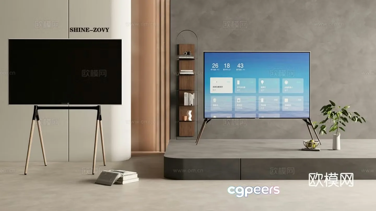 Modern stand tv mobile tv stand 3d model