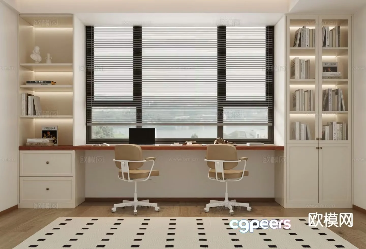 modern desk writing desk 3d model