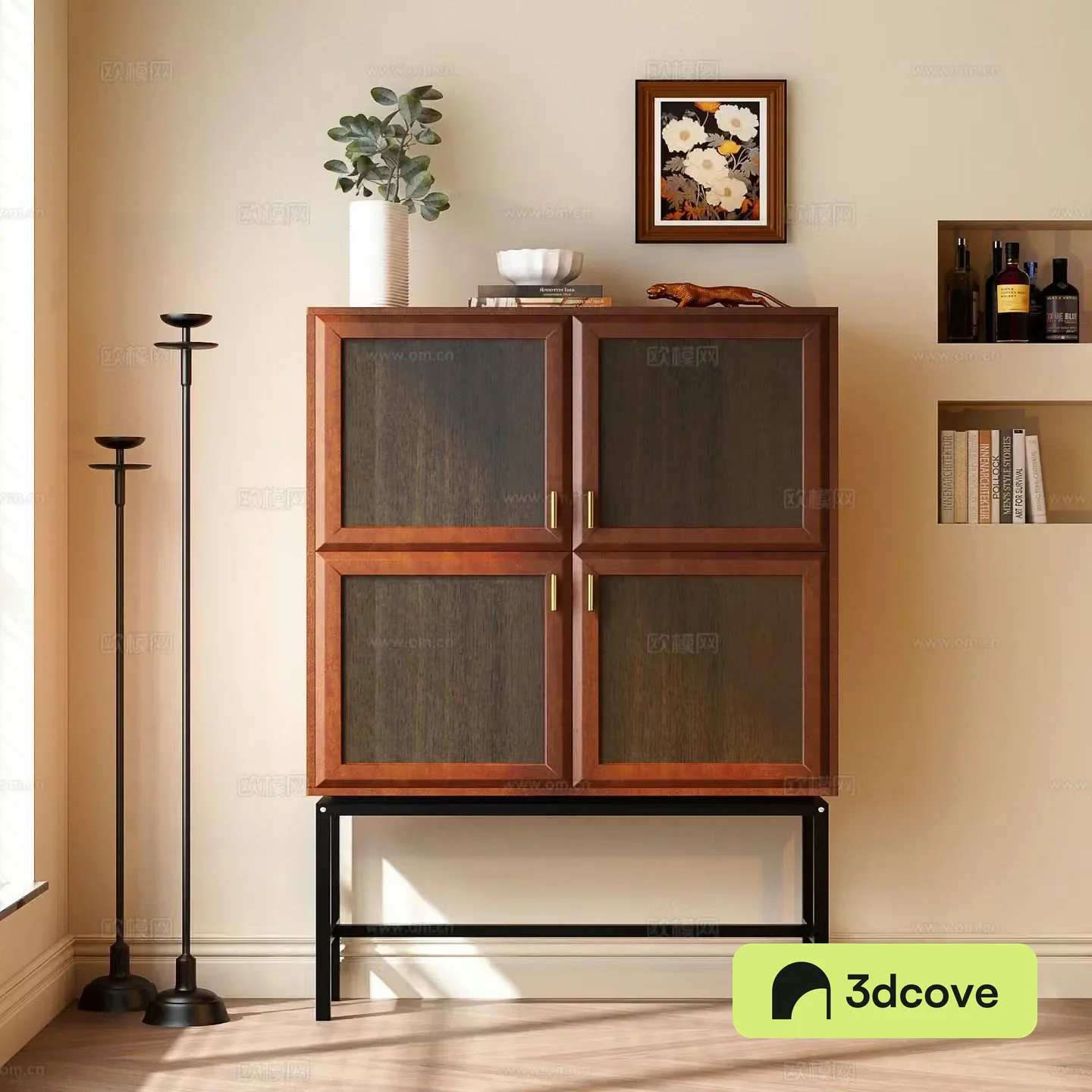 Medieval style entrance cabinet