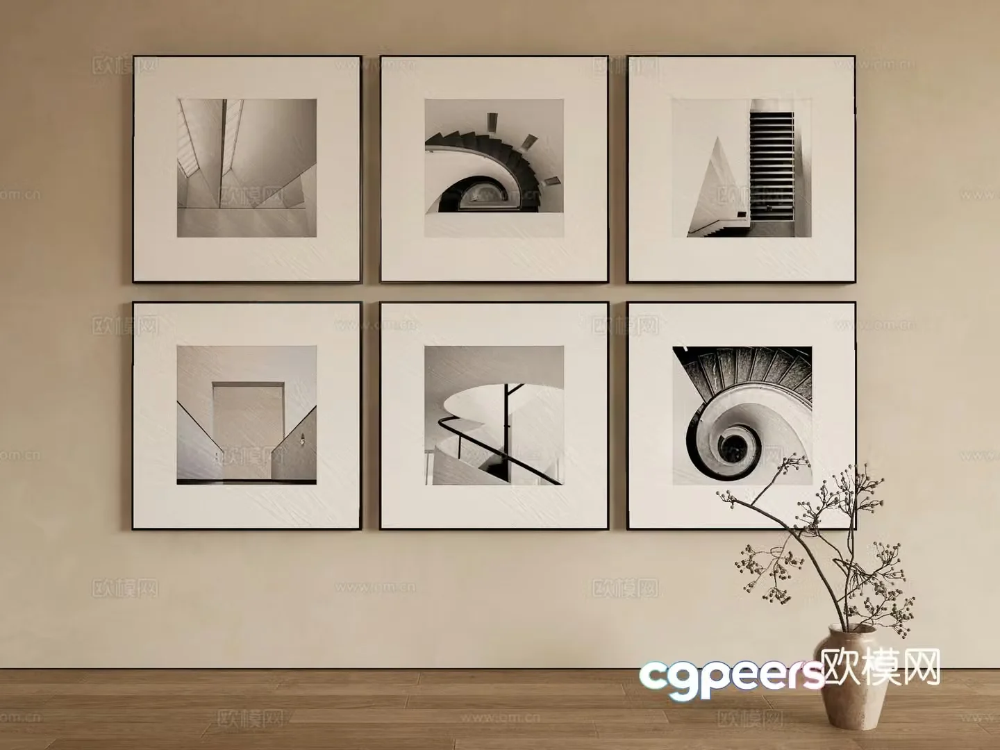 Modern architectural painting decorative painting 3d model
