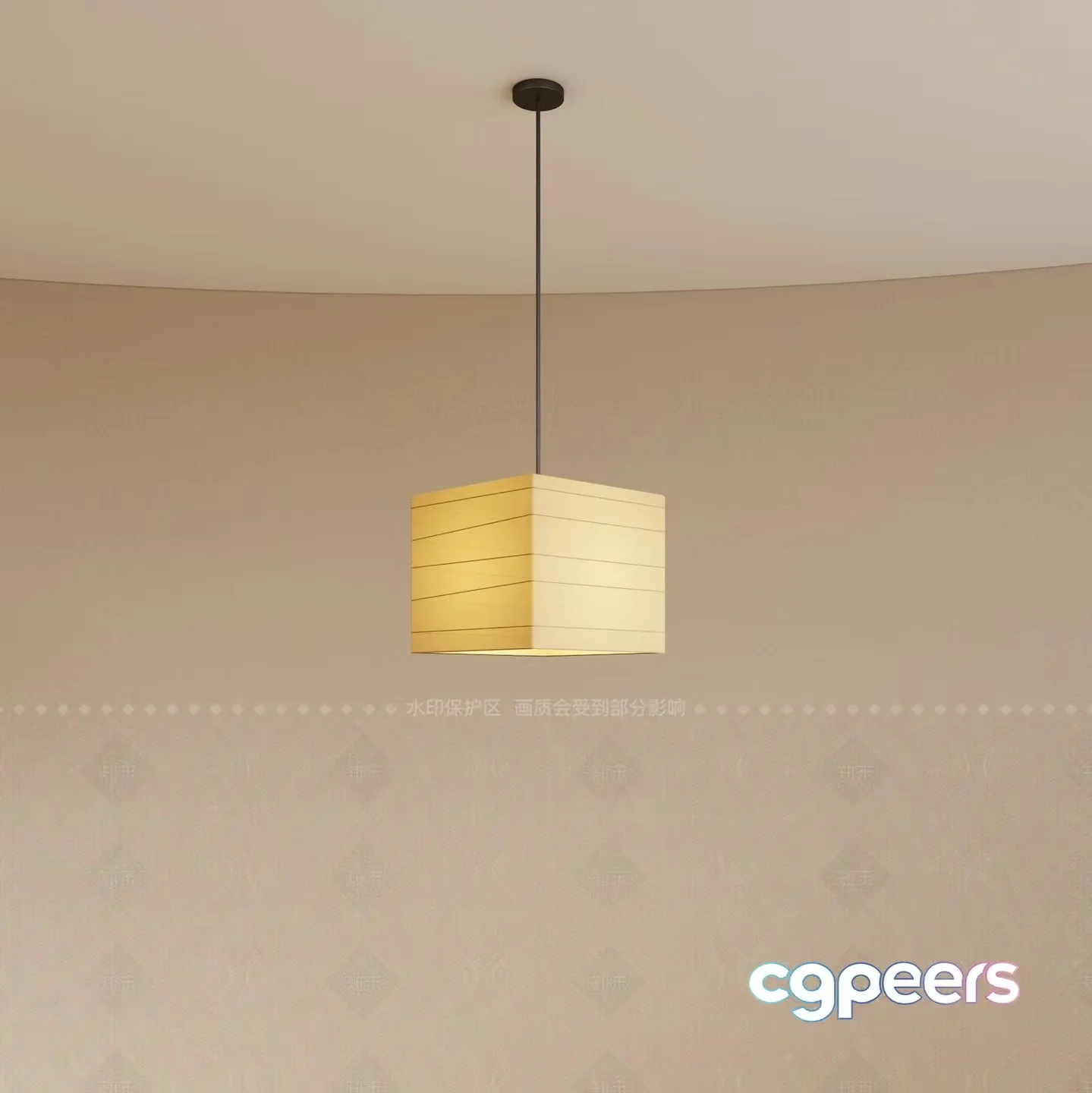 Gold Light Fixture 3D Model – 17453 – VRAY Render