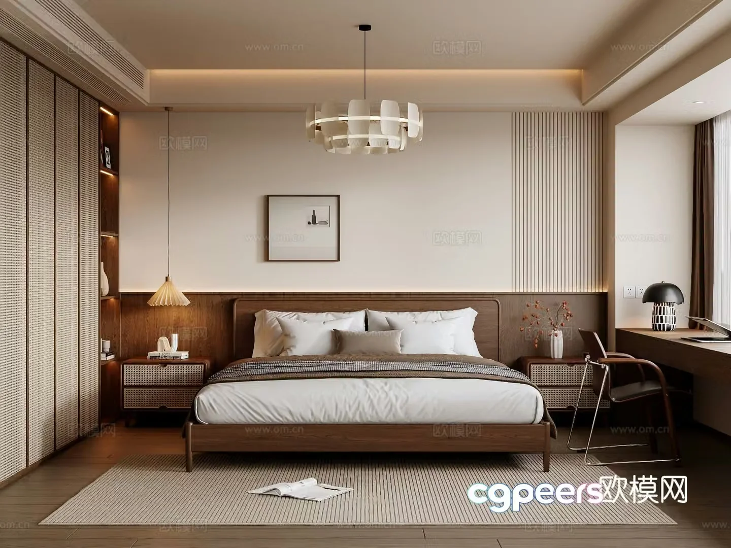 Middle style bedroom master bedroom 3D model