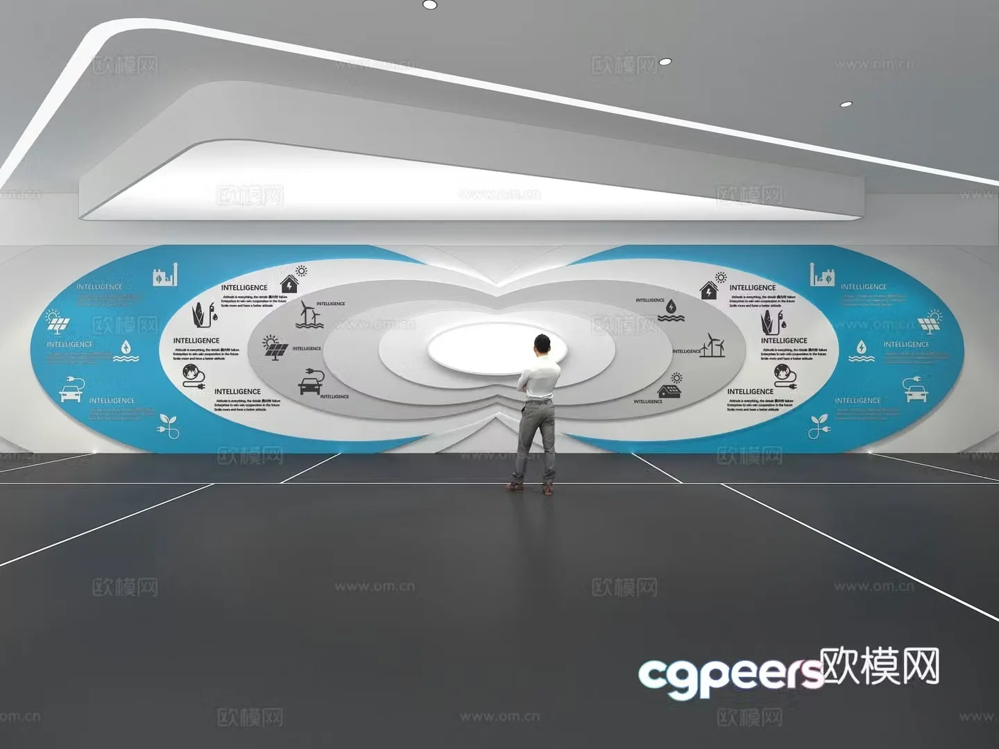 Cultural wall Corporate culture wall Display wall Theme wall Exhibition hall Campus culture Corridor 3D model