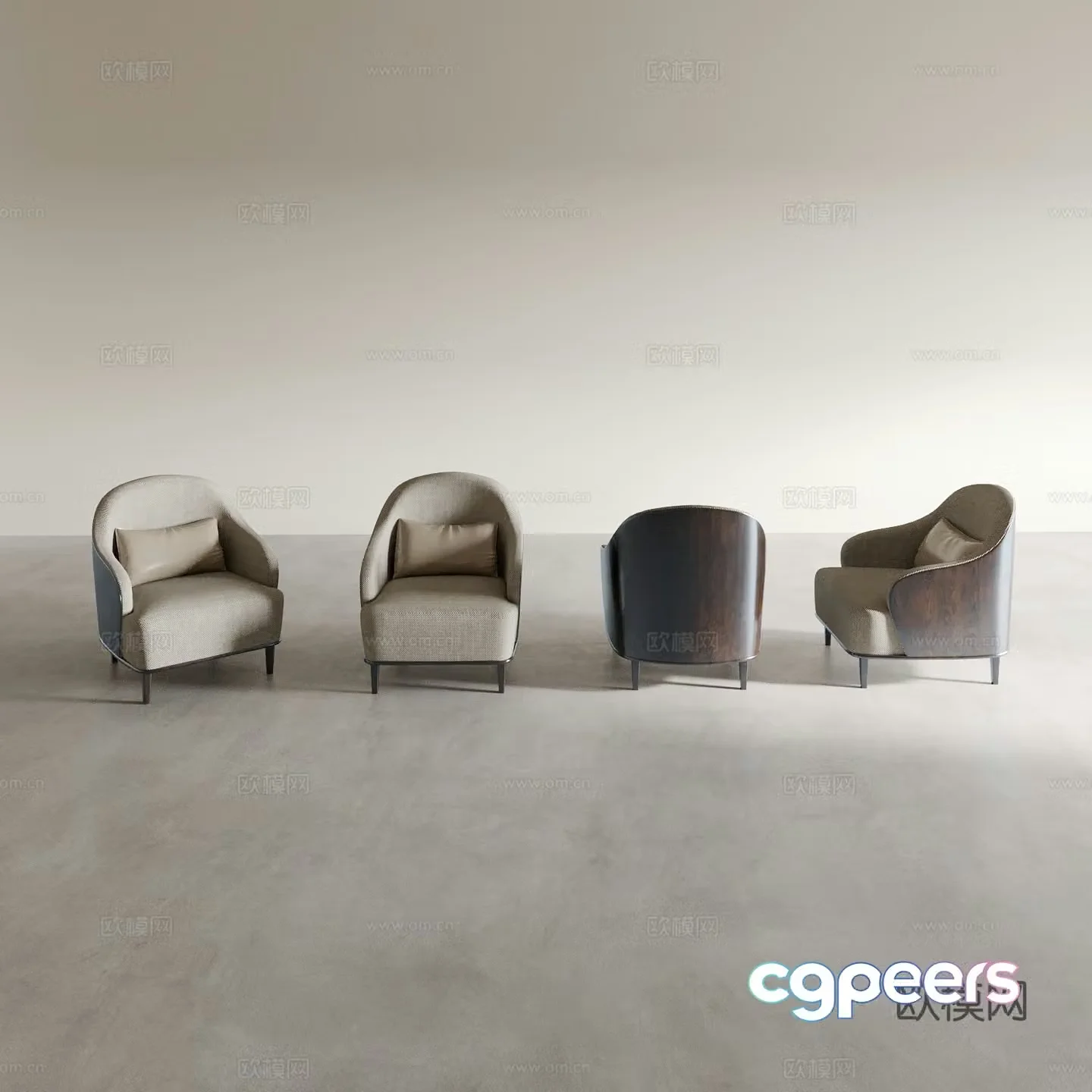 Modern single sofa leisure sofa 3d model