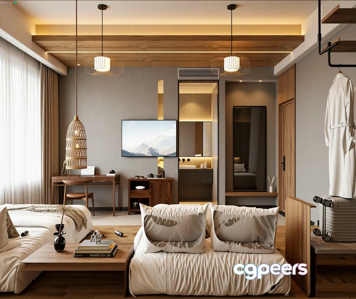 Modern Hotel Room 3D Model – 23215 – VRAY Render