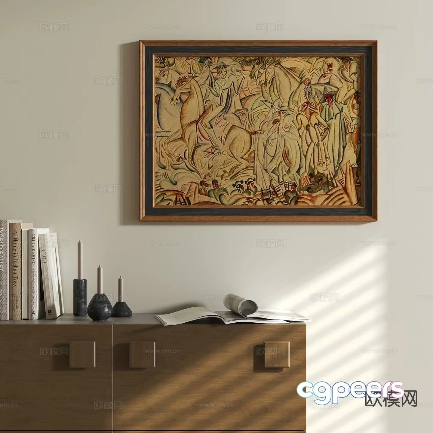 Medieval style abstract painting art painting decorative painting 3D model