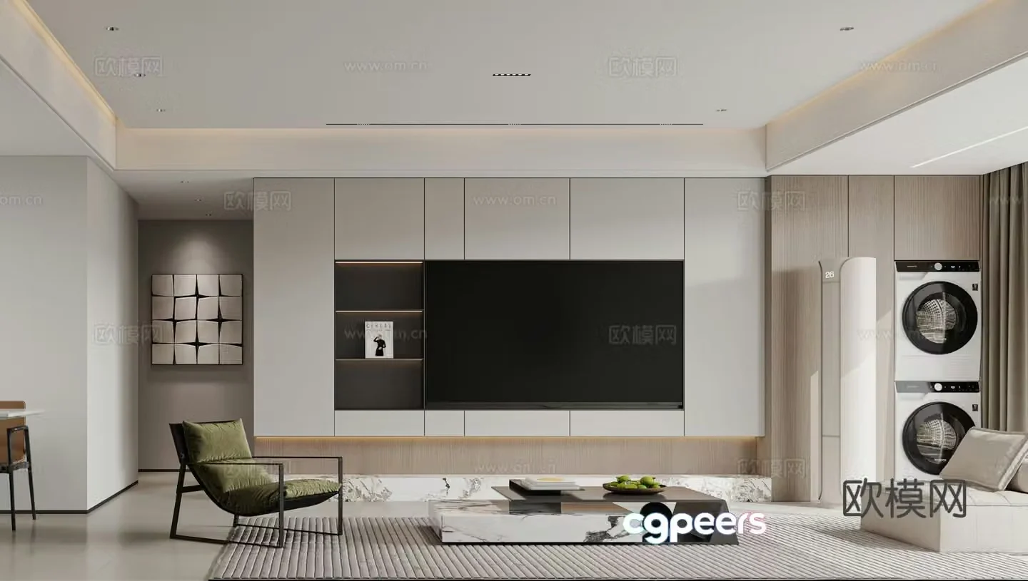 Modern minimalist guest restaurant 3D model