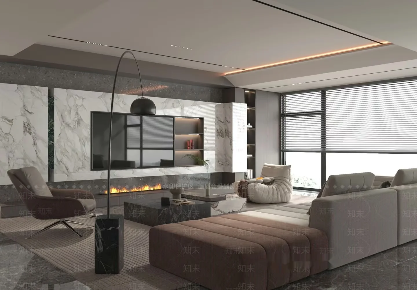 Modern Living Room 3D Model – 15214 – VRAY Render