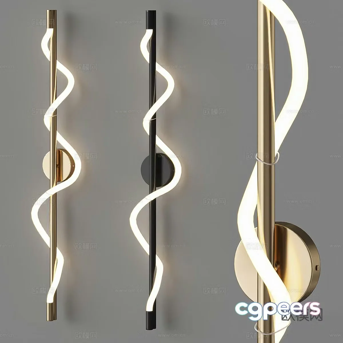 Modern light luxury decorative wall light 3d model