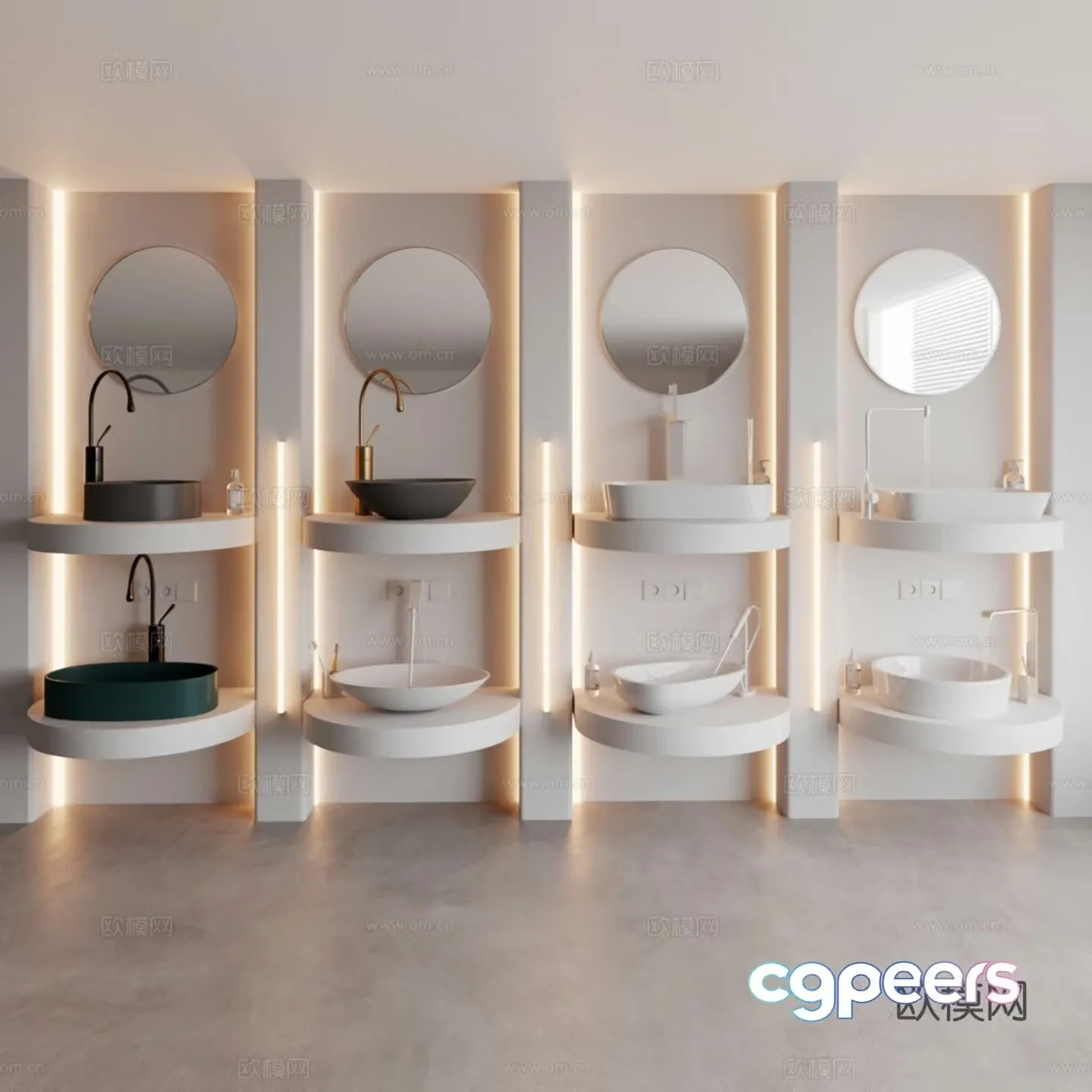 Washbasin bridle combination 3D model