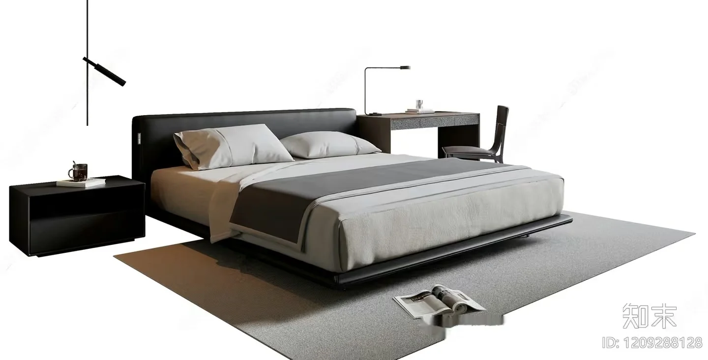 Modern Minimalist Bedroom 3D Model – 20642 – VRAY Render