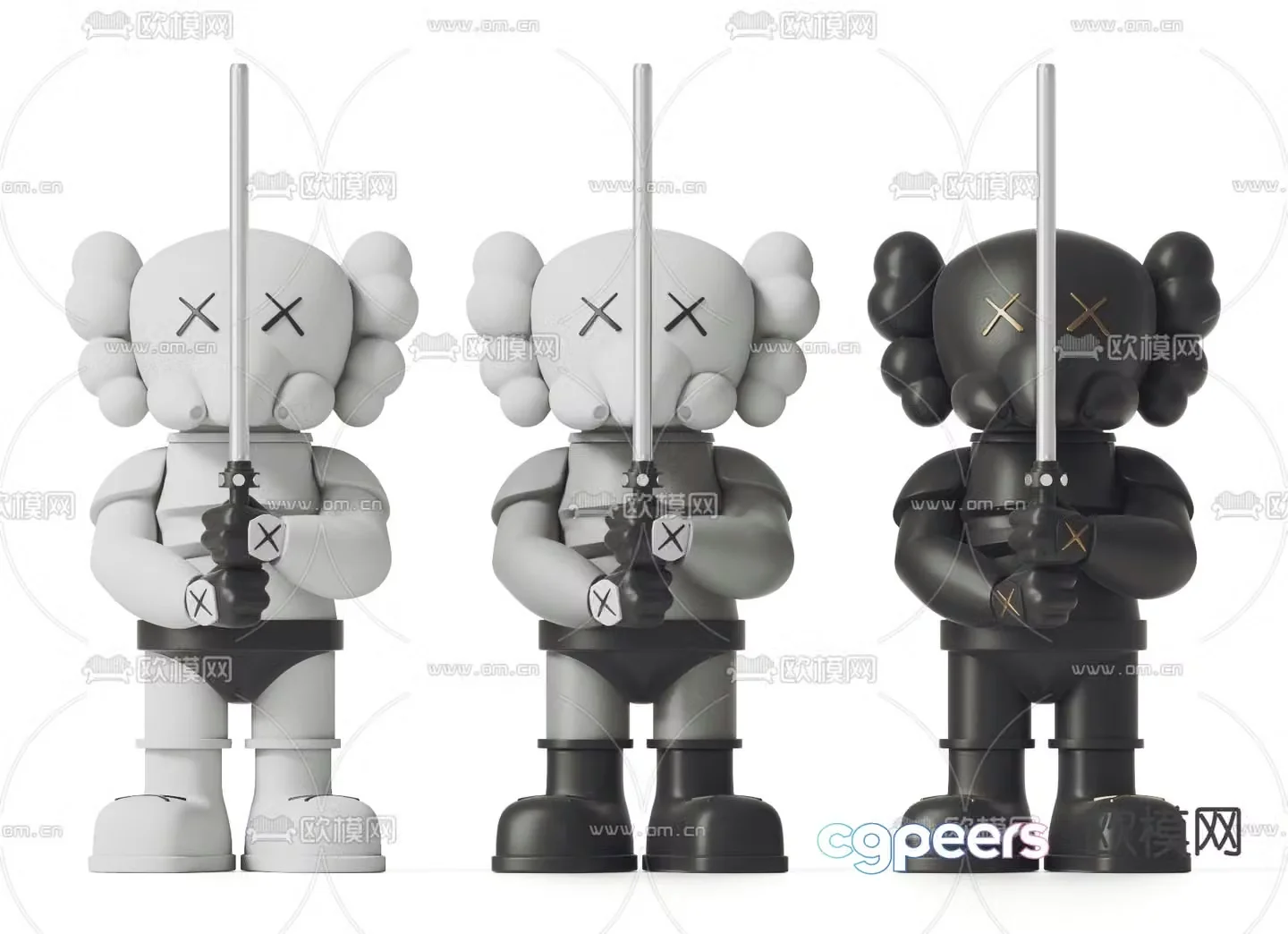 kaws sculpture trendy ornaments 3d model