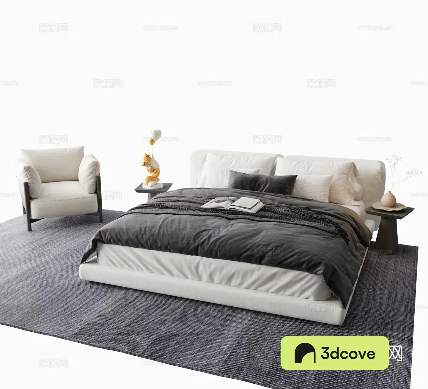 Modern double bed lounge chair