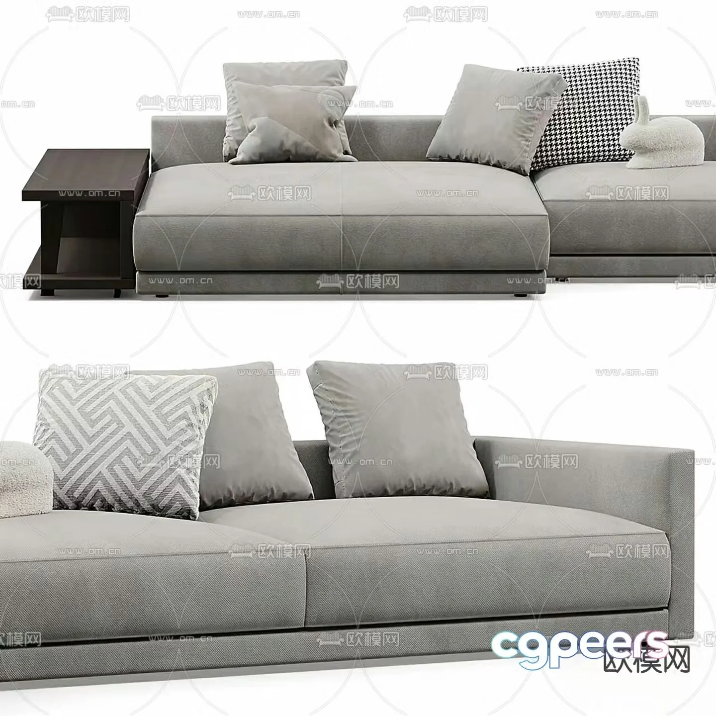 Modern multi-seater sofa 3d model