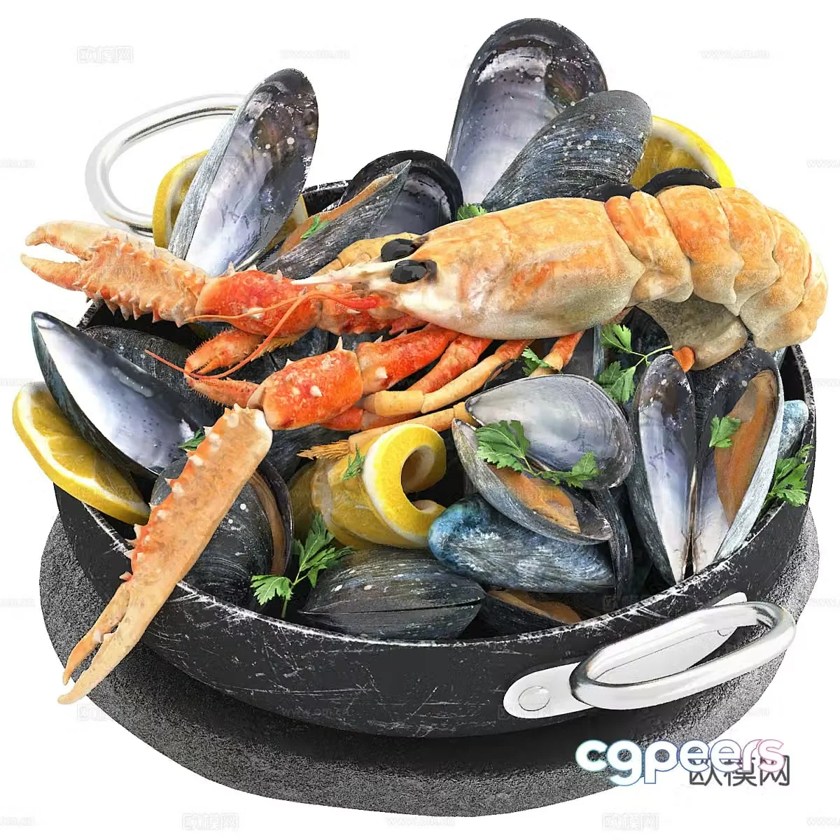 Seafood dish seafood platter 3d model