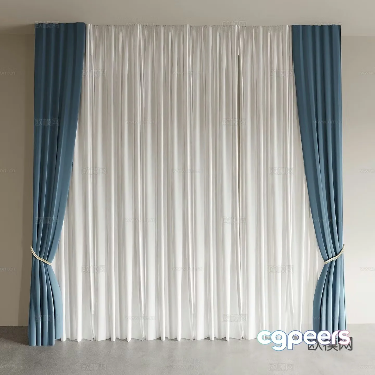 Curtains Roman curtains gauze curtains Living room curtains Bedroom curtains Study curtains 3D model