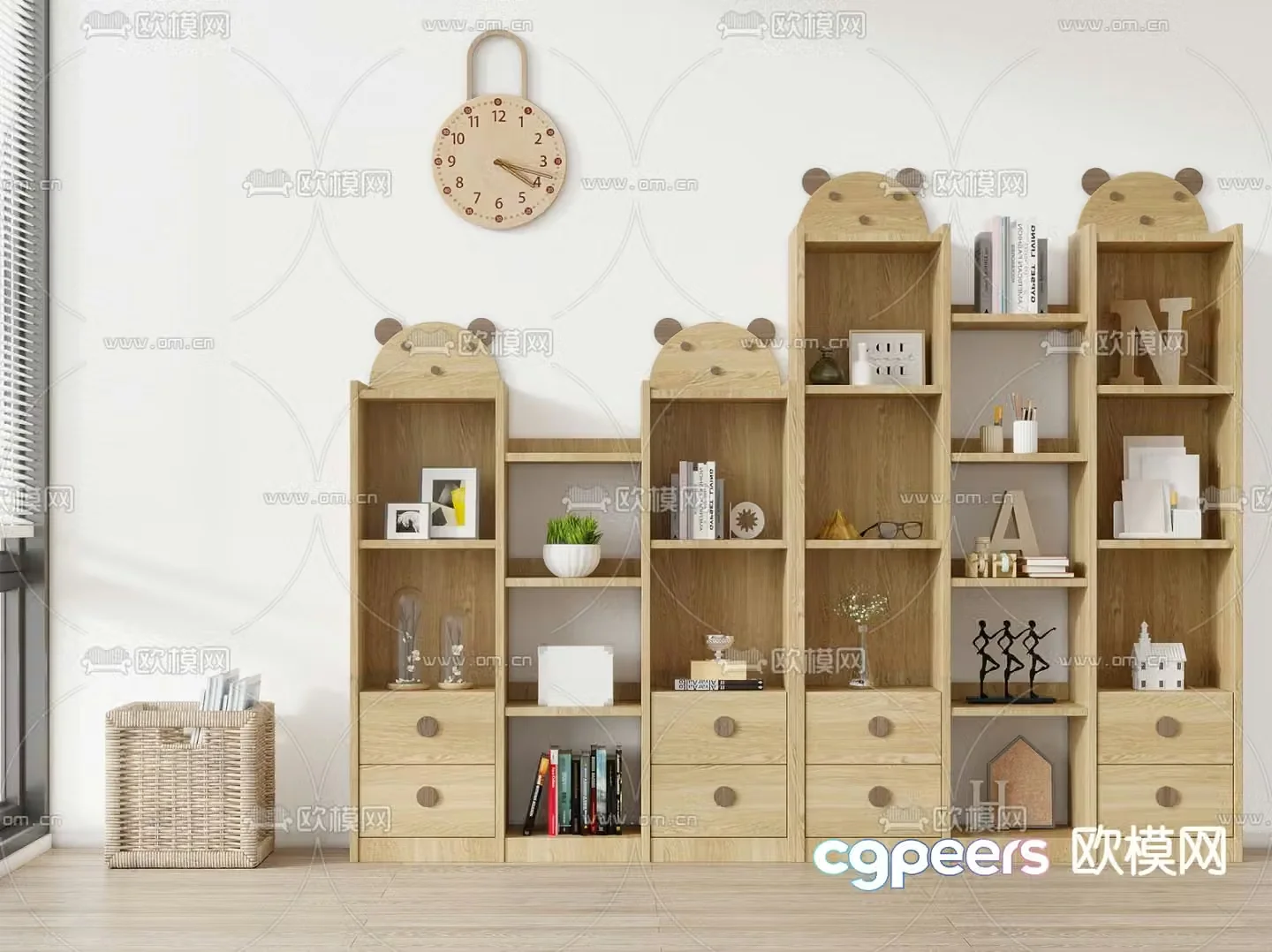 Nordic children’s storage decorative cabinet 3D model