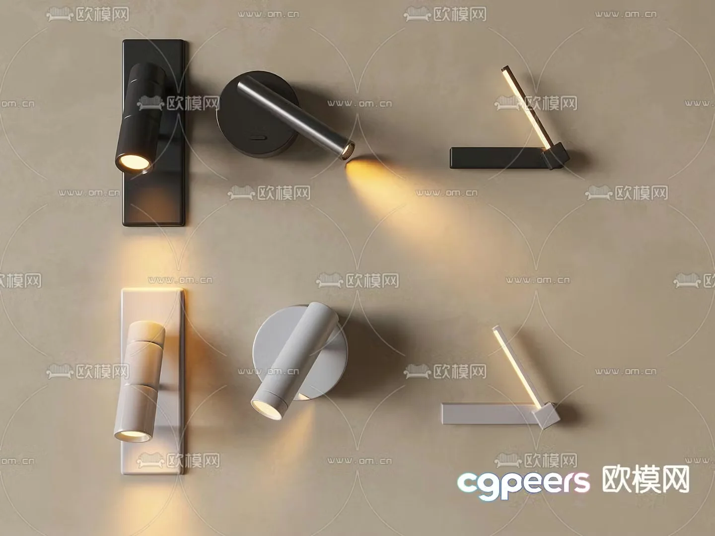 Minimalist wall light rotating wall light 3d model