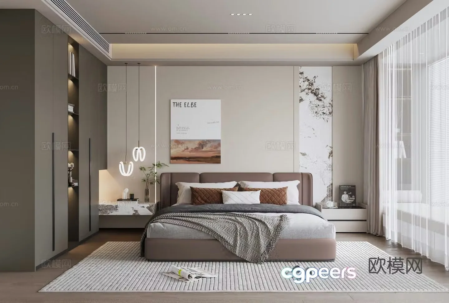Modern Italian style bedroom 3d model