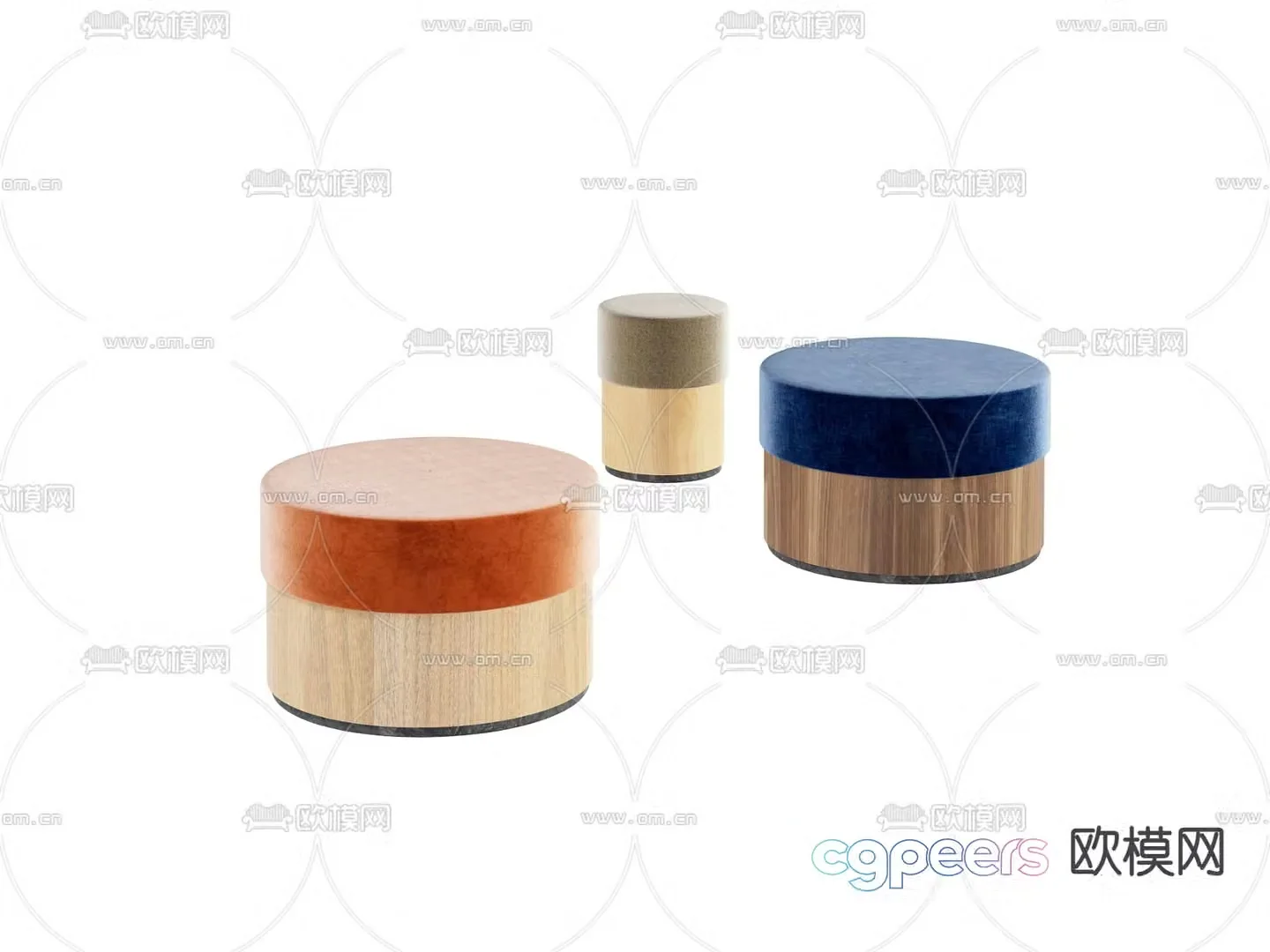 Modern stool round stool sofa stool 3d model