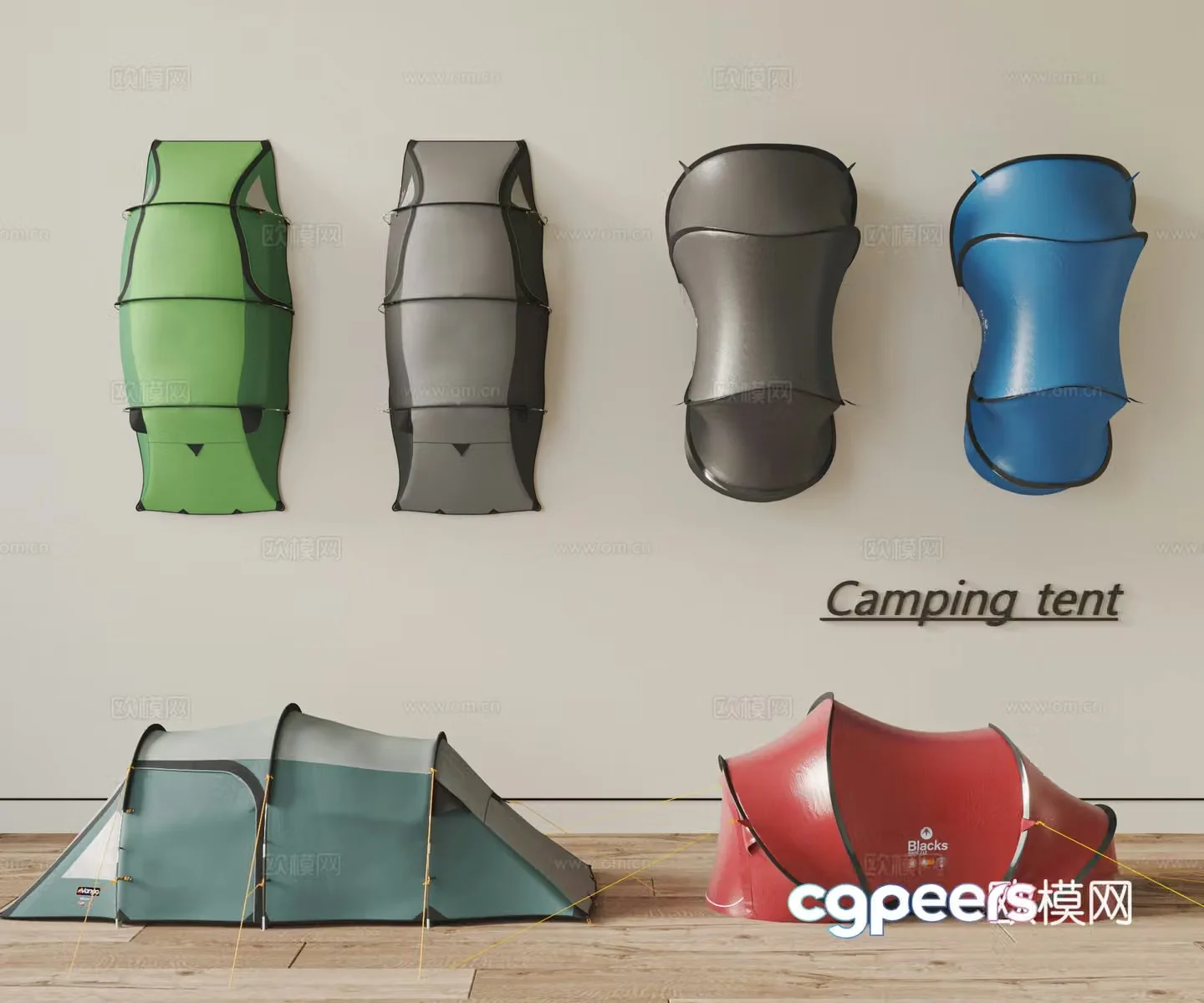 Modern tent combination outdoor tent camping tent sports tent 3d model
