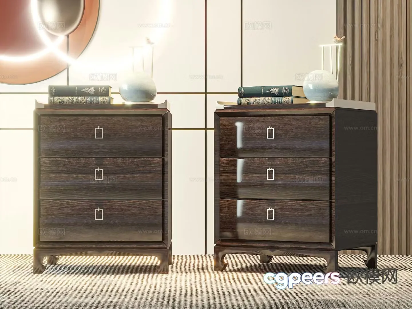 Modern bedside table 3d model