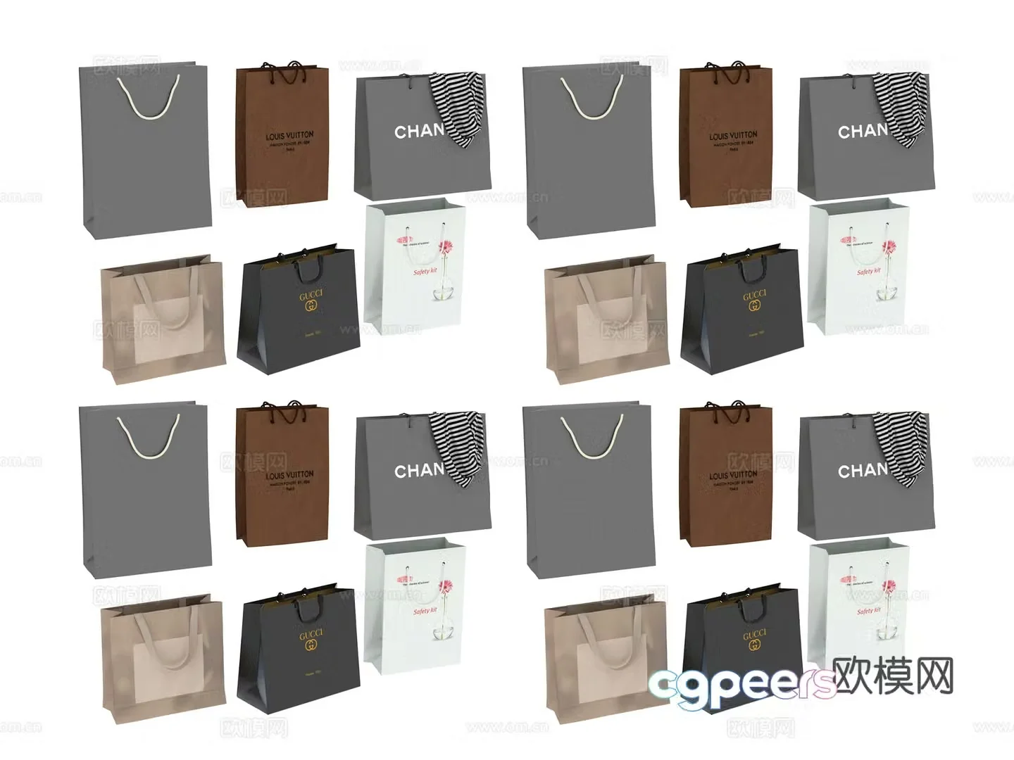 Daily necessities handbag gift bag 3d model