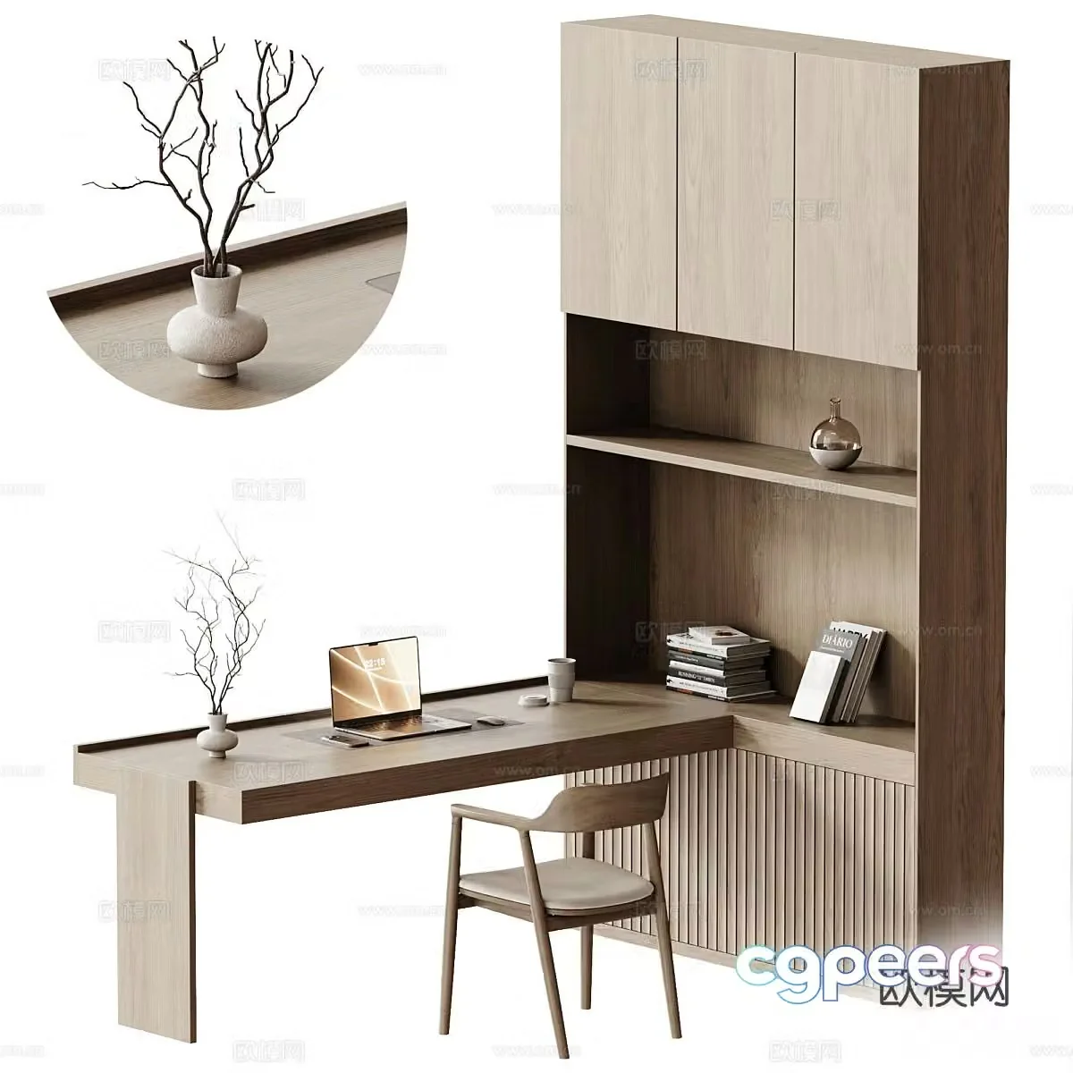 wabi-sabi desk 3d model