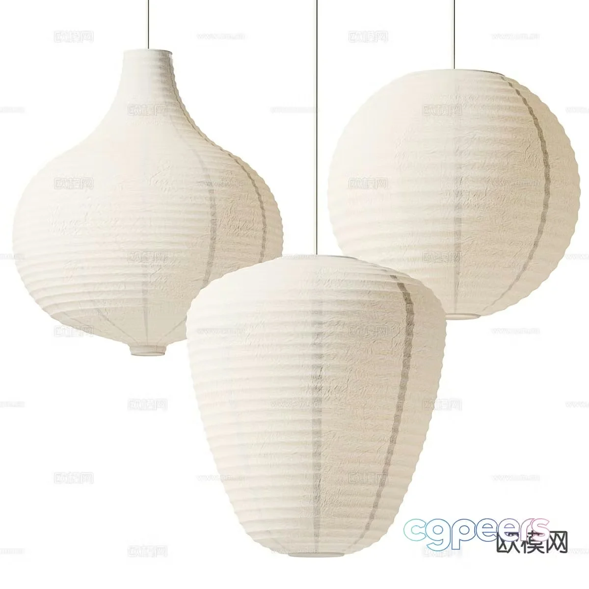 Wabi-sabi chandelier paper chandelier 3d model